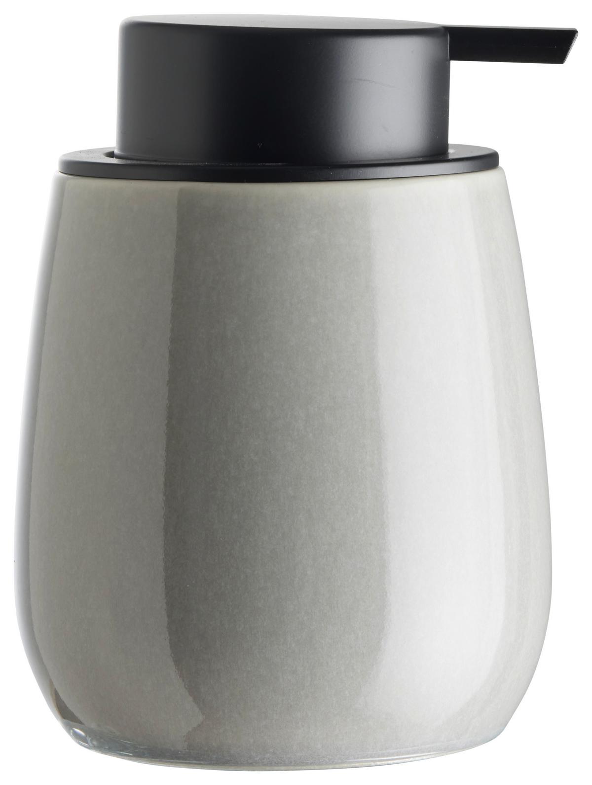 Dávkovač mydla MAGNUS - šedá/černá, Moderní, keramika (8,0/12,5cm) - Mömax