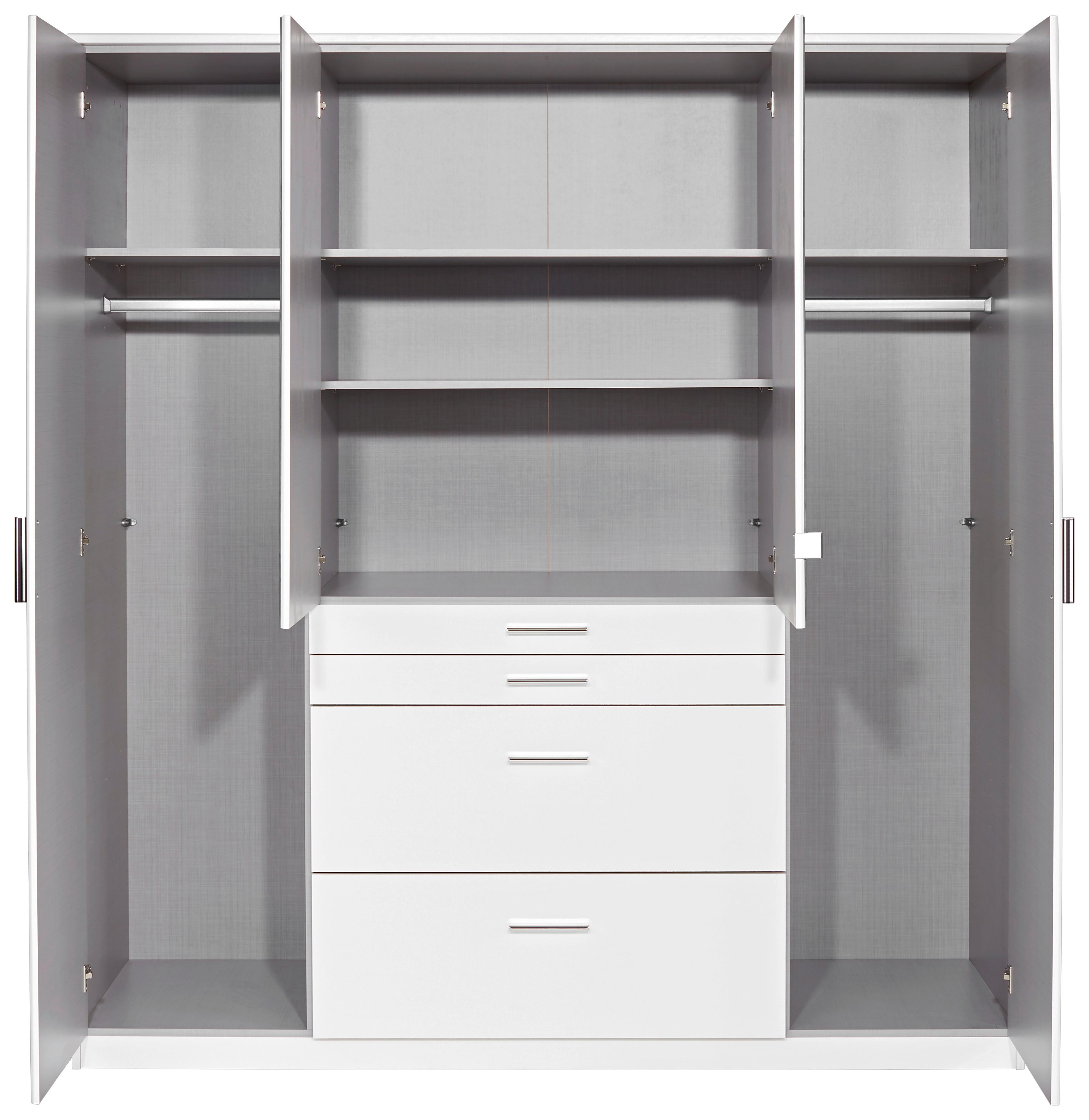 Kleiderschrank Mit Spiegel 180cm Aachen, Alpinweiß - Weiß, KONVENTIONELL, Holzwerkstoff (180/198/58cm)