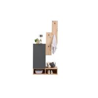 Garderobe CIAO Anthrazit Eiche Artisan B:80cm - Anthrazit/Eiche Artisan, MODERN, Holzwerkstoff (80/181/37,6cm)