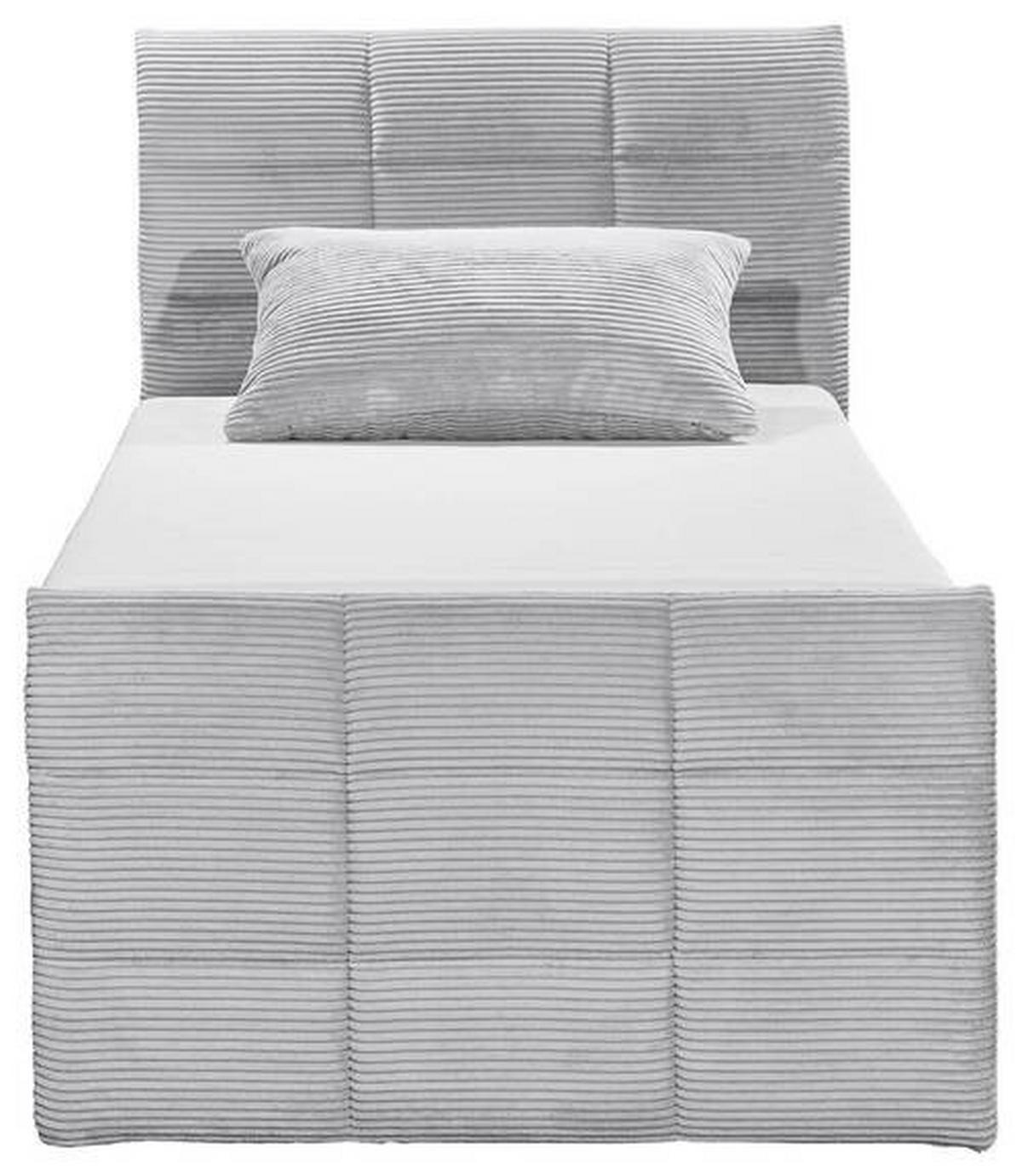 Boxspringbett Mit Topper & Bettkasten 120x200 Bolivia - Hellgrau/Schwarz, MODERN, Holzwerkstoff/Textil (120/200cm) - MID.YOU