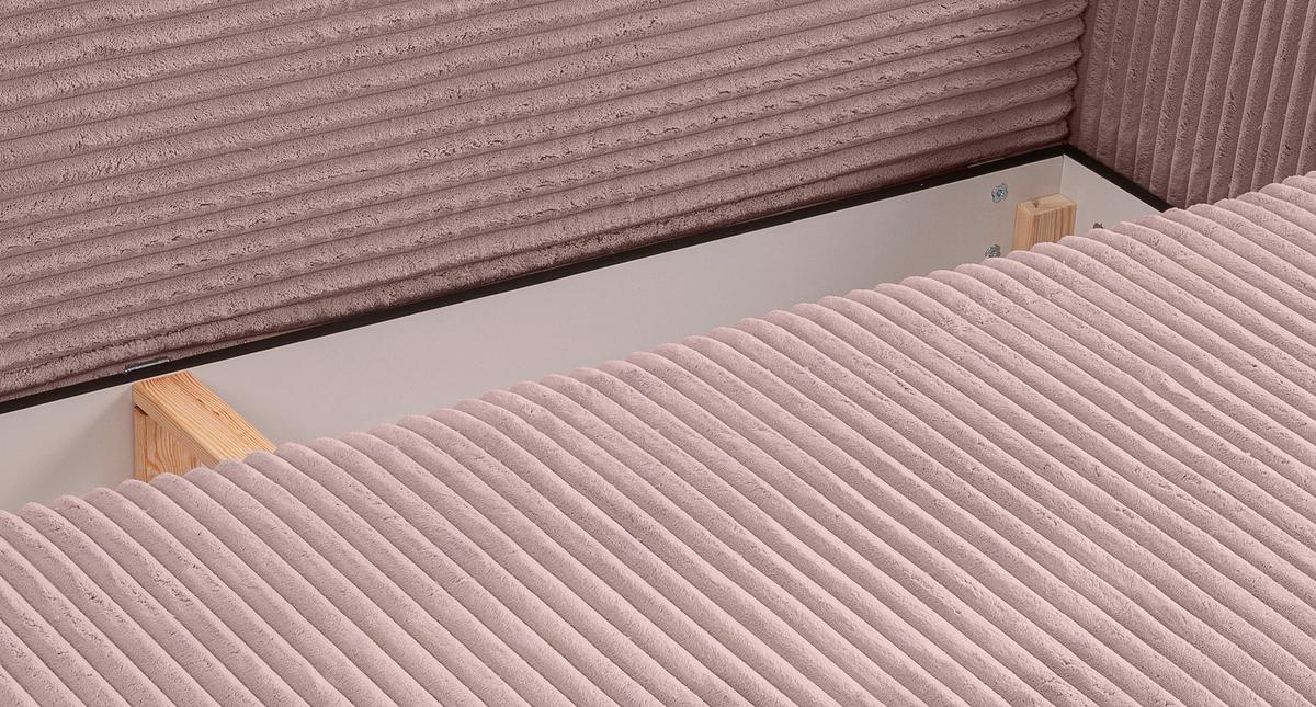 Schlafsofa Grubs Rosa B: 225cm - Schwarz/Rosa, Basics, Holz/Textil (225/96/93cm) - MID.YOU