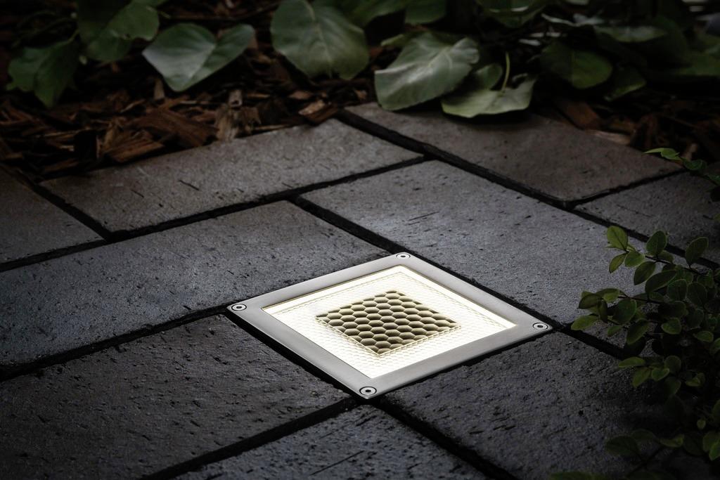 Bodeneinbauleuchte Outdoorbereich kabel- und stromlos