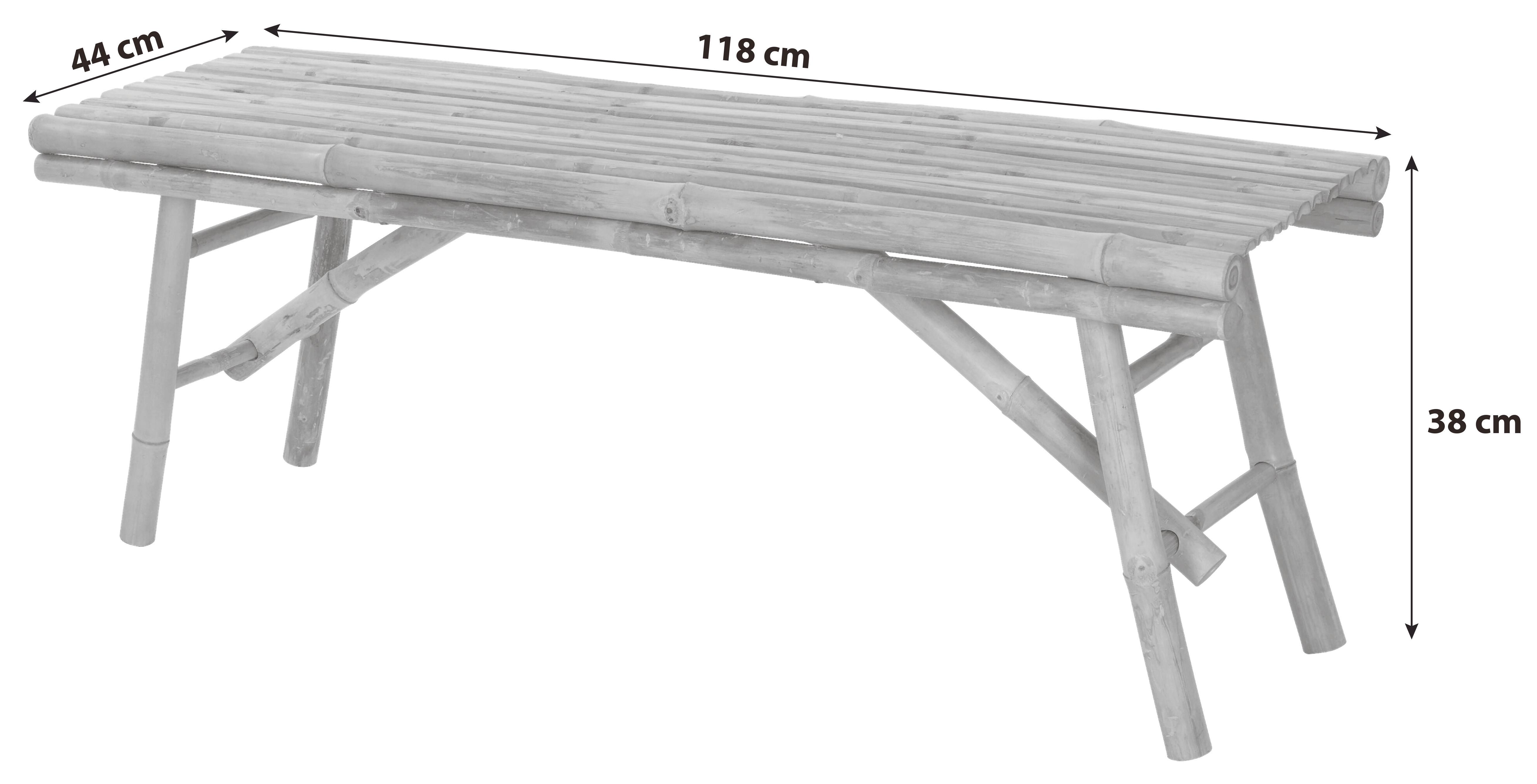 Gartenbank Bambus 2-Sitzer Bambus - Naturfarben, Basics, Holz (118/44/38cm)