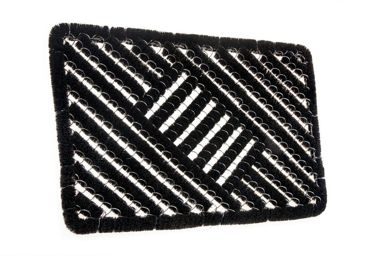 KOKOSMATTE GRID BRUSHES SCHWARZ 45X75 CM - Schwarz, Basics, Naturmaterialien (45/75cm) - Hanse Home