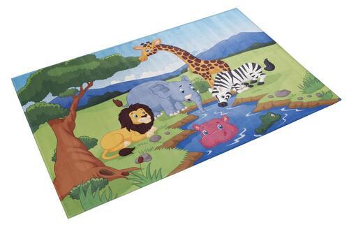 Kinderteppich Tiere Blau/ Grün 5 Freunde 100x160 Cm - Blau/Dunkelblau, Trend, Textil (100/160cm)
