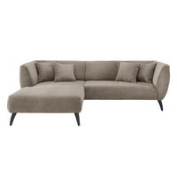 Ecksofa Colori Graubraun S: 160/264 cm - Graubraun/Schwarz, MODERN, Holz/Textil (160/264cm) - MID.YOU