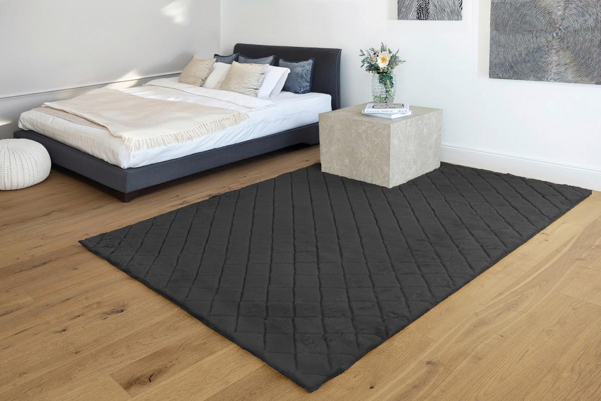 Hochflorteppich Schwarz Imala ca. 160x230 cm - Schwarz, Basics, Textil (160/230cm) - Kayoom