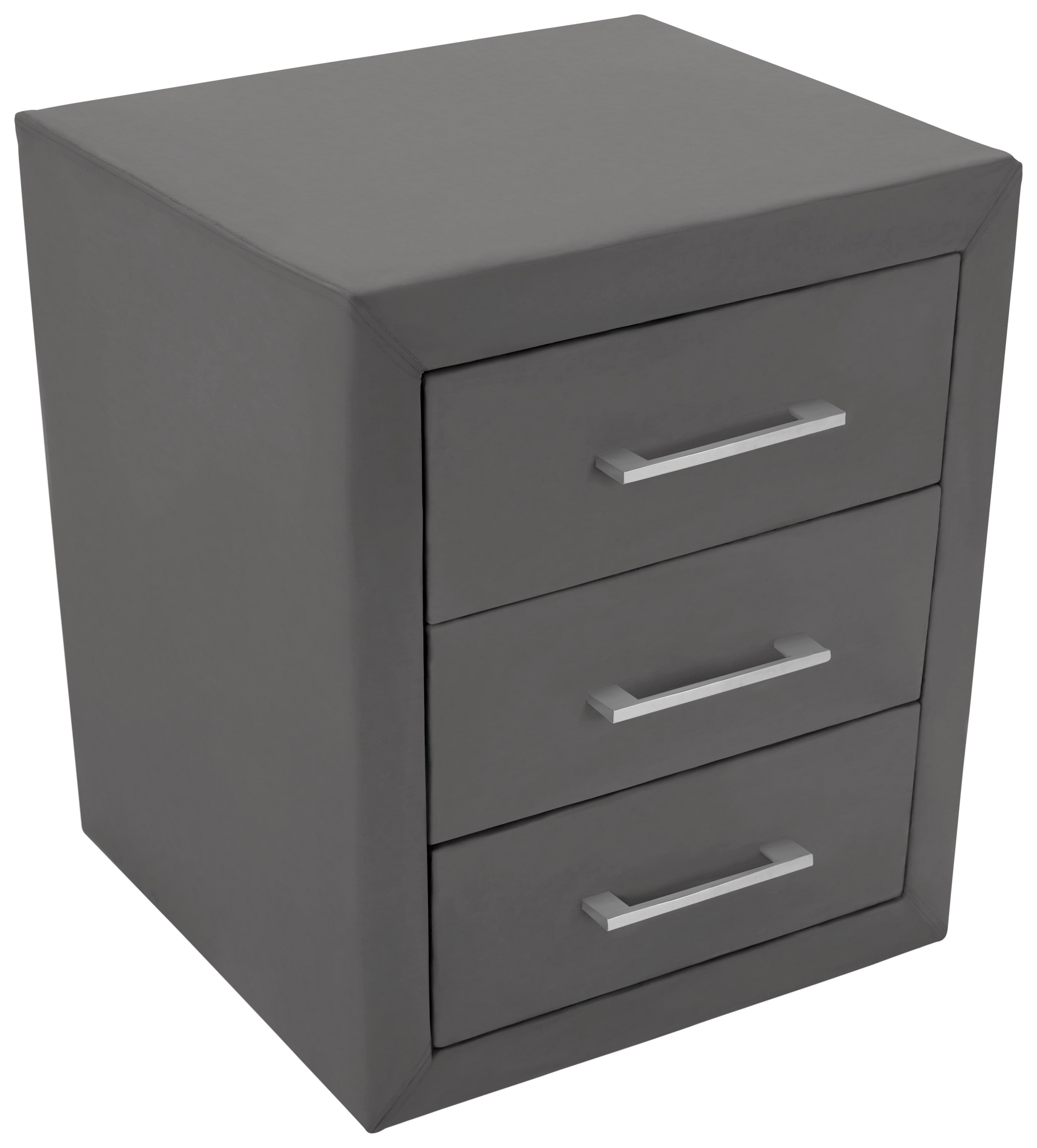 Nachtkästchen Tina - Grau, KONVENTIONELL, Textil (56/60/40,5cm)