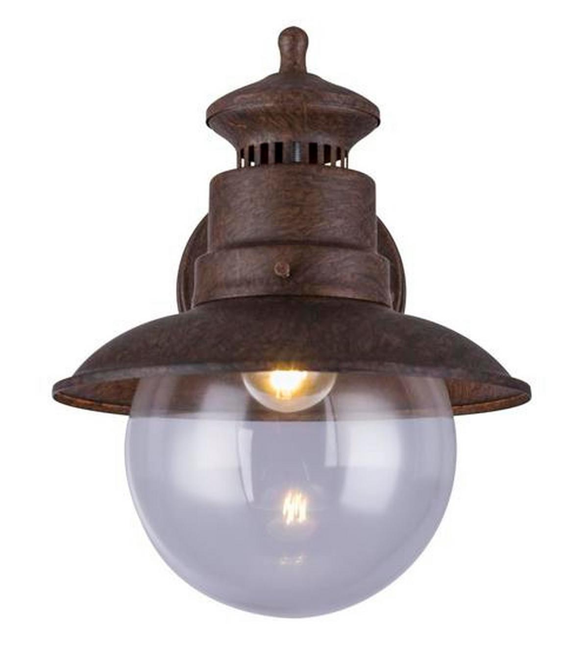 Außenleuchte 3272r 60 Watt Stahl/Glas, Wandmontage - Klar/Rostfarben, MODERN, Glas/Metall (21,5/24,7/27cm)