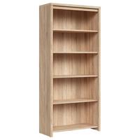REGAL KASPIAN BOOKSHELF - Schwarz/Sonoma Eiche, Design, Holzwerkstoff (90/200,5/40,5cm)
