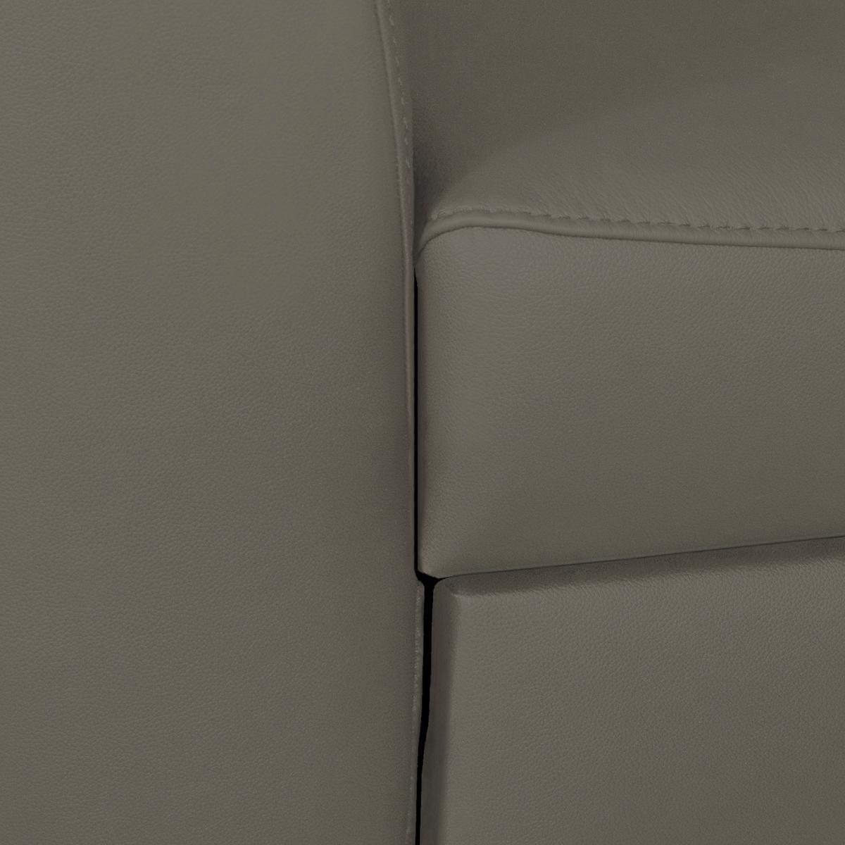 Ecksofa Santos Sahara S: 241 cm - Chromfarben/Sahara, Design, Leder/Textil (241/168cm) - Livetastic