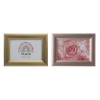 Képkeret Katrin - pink/aranyszínű, Konventionell, műanyag/faalapú anyag (14,1/19,1/1,3cm) - Luca Bessoni