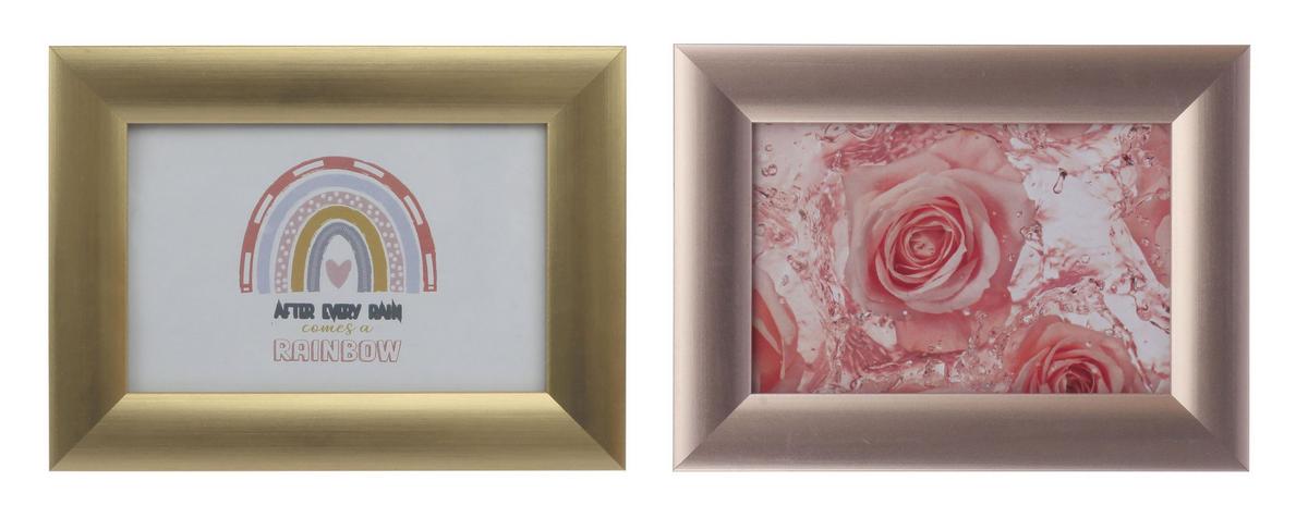 Képkeret Katrin - pink/aranyszínű, Konventionell, műanyag/faalapú anyag (14,1/19,1/1,3cm) - Luca Bessoni