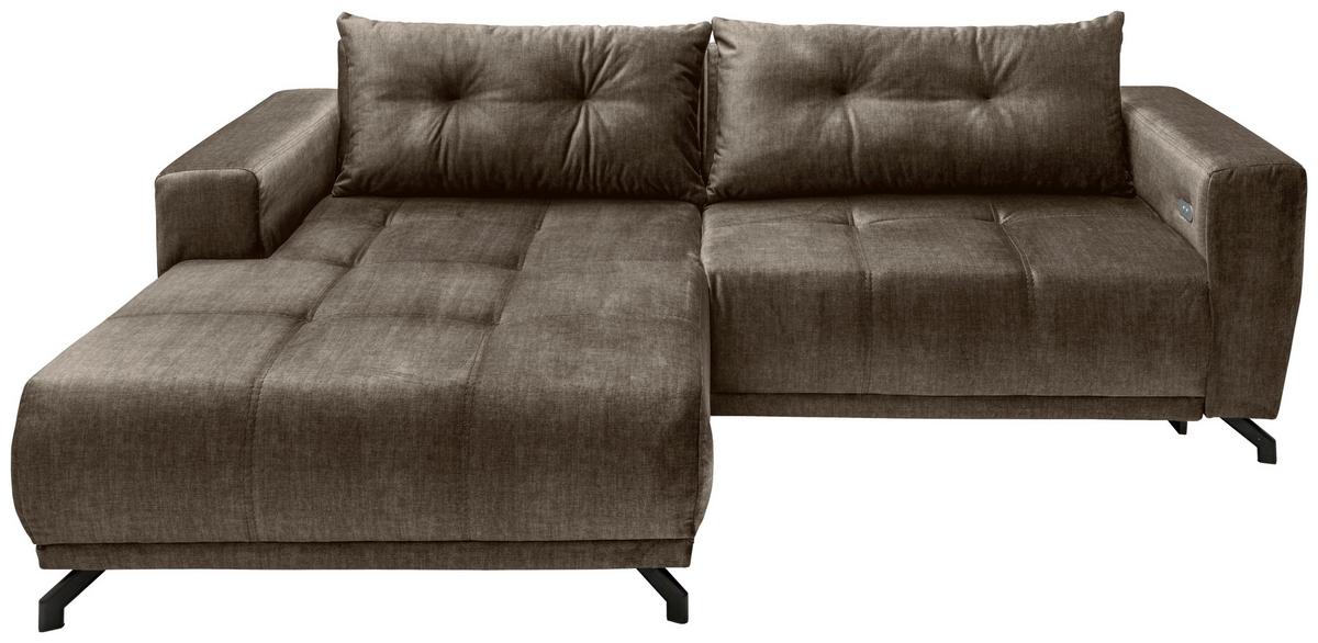 Ecksofa Restato, Braun S: 177x246 cm - Schwarz/Braun, MODERN, Textil (177/246cm) - MID.YOU