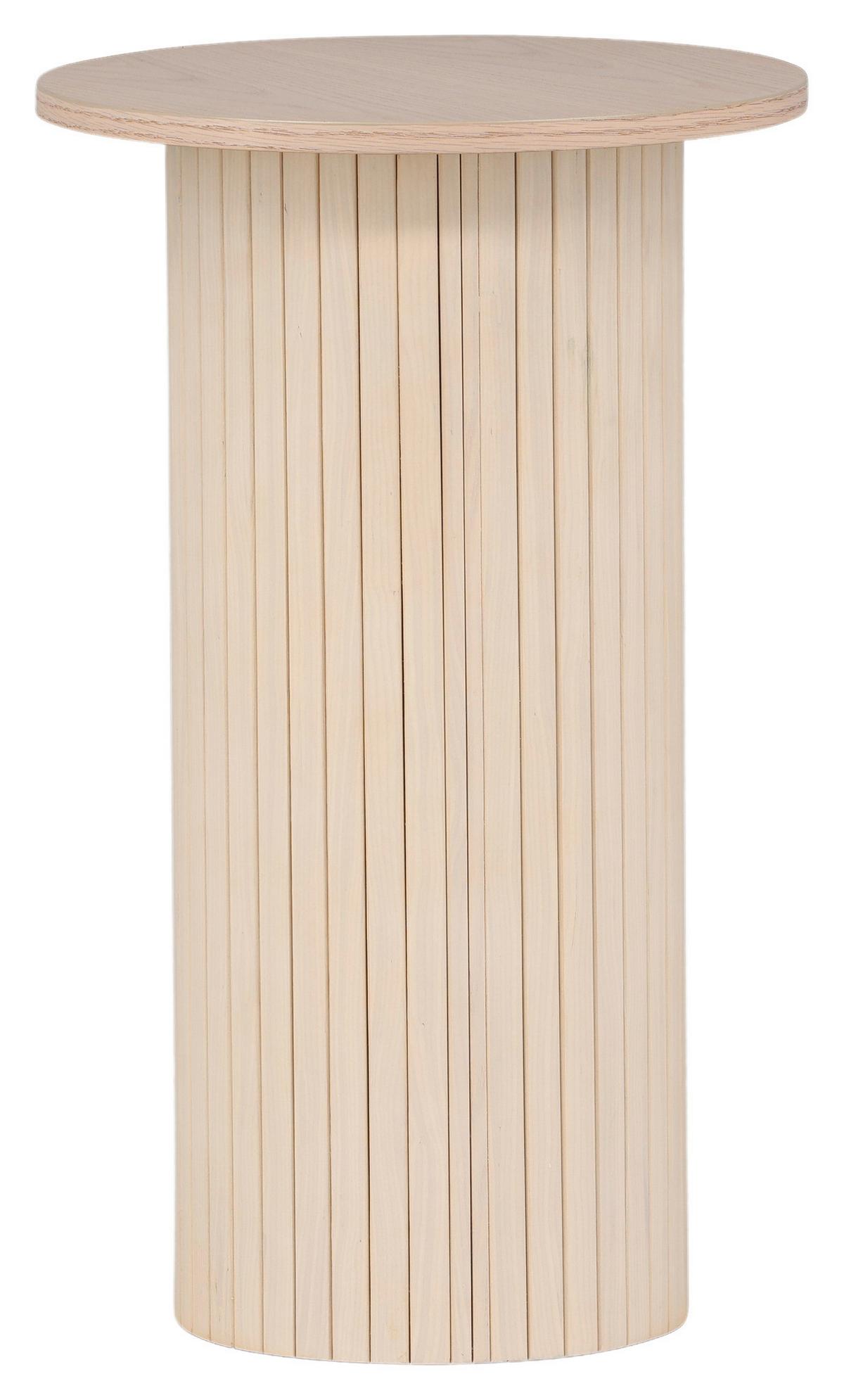 Beistelltisch Bianca - Beige/Weiß, Design, Holzwerkstoff (40/40/65cm) - Livetastic