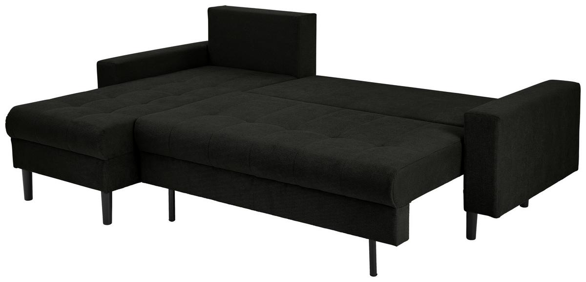 Ecksofa Boston, Schwarz S: 157x231 cm - Schwarz, KONVENTIONELL, Textil (157/231cm) - P & B