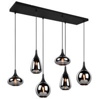 Hängeleuchte 317000632 Lumina - Chromfarben/Schwarz, Design, Glas/Metall (93,8/34,5/150cm) - Trio Leuchten