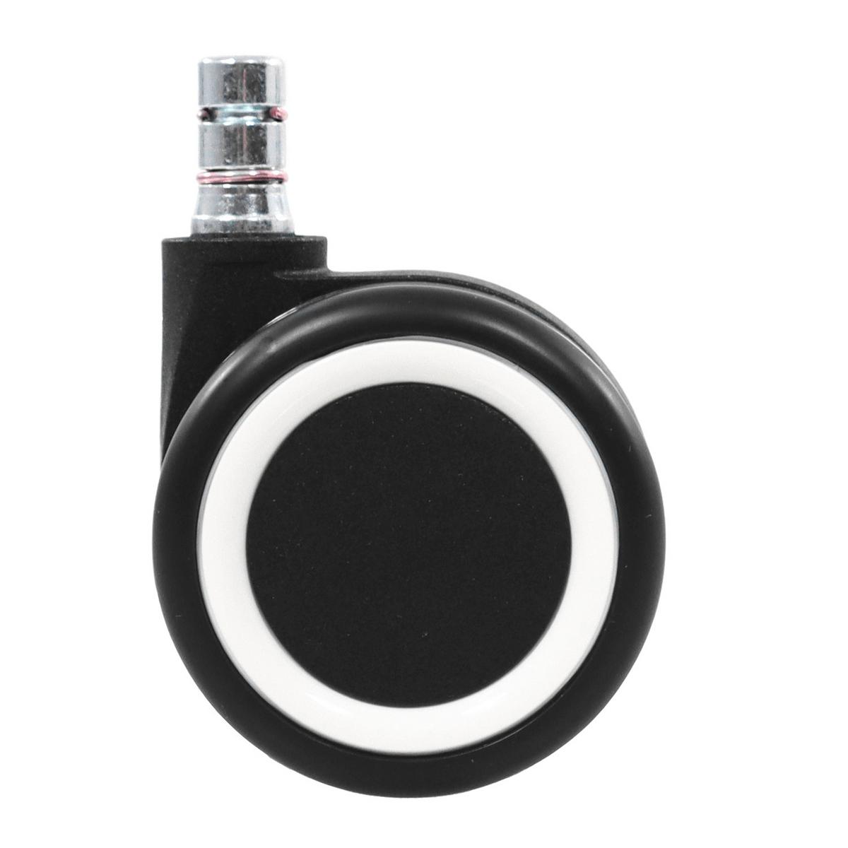 Bürostuhlrollen Rolo Color Schwarz/weiß Ø 6 Cm 5er-Set - Schwarz/Weiß, Basics, Kunststoff/Metall (5/8,7/6cm) - MID.YOU