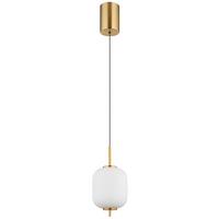 LED-Hängeleuchte 15217h - Messingfarben/Opal, KONVENTIONELL, Glas/Kunststoff (13,5/220cm) - Globo