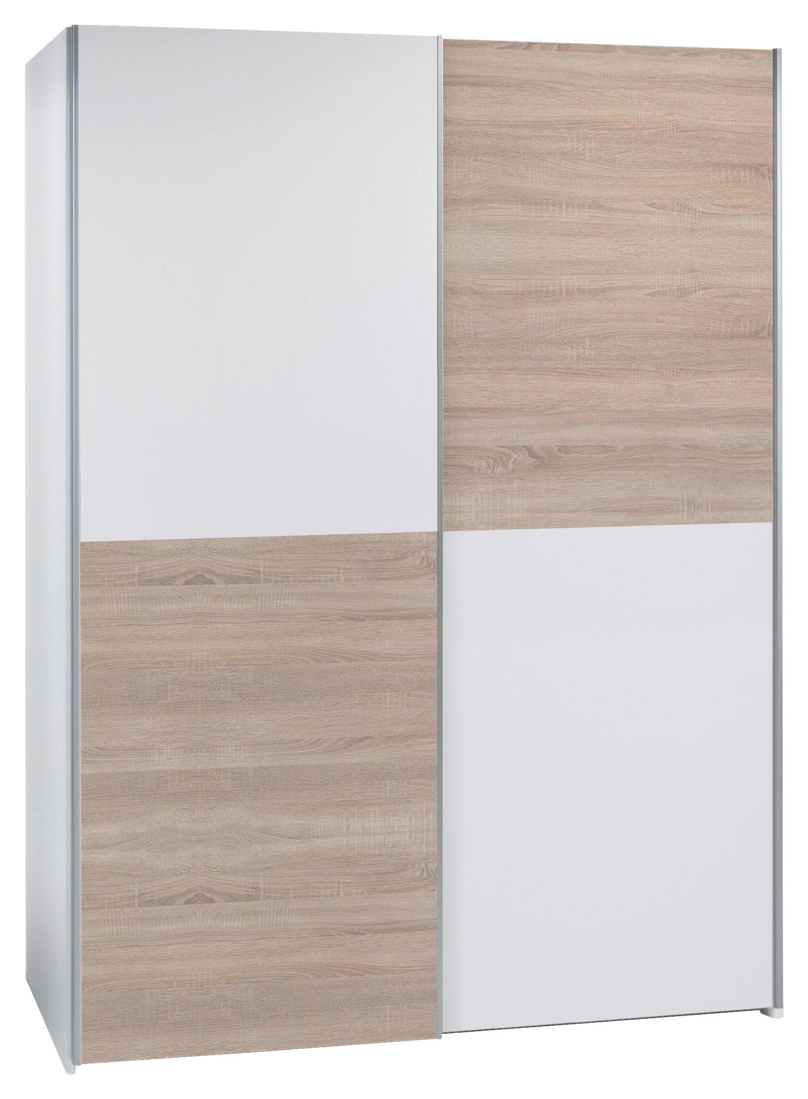 Schwebetürenschrank 170cm Time, Weiß/Sonoma Eiche - Eichefarben/Weiß, Design, Holzwerkstoff (170/195/57,5cm) - P & B