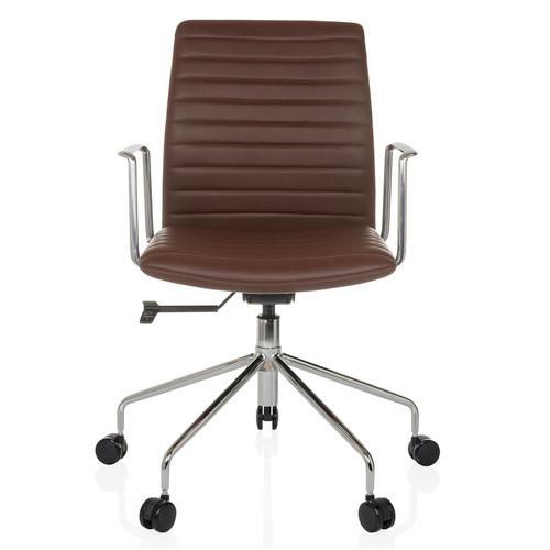 Drehstuhl Vemona 30 Braun B: 58 cm - Silberfarben/Braun, MODERN, Leder/Kunststoff (58/93-101/59cm) - MID.YOU