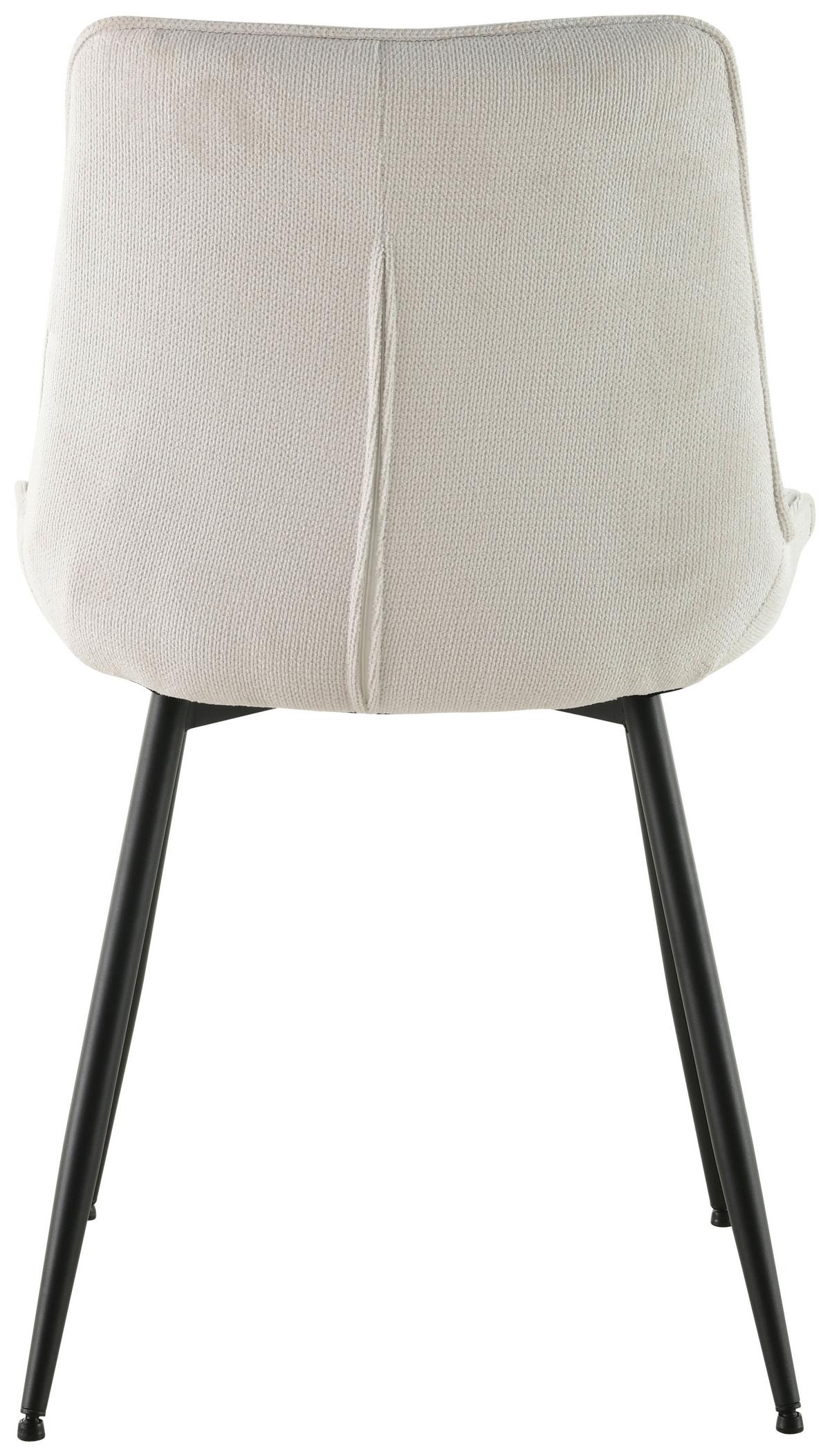 Polsterstuhl Lenny Leinenoptik Weiß - Schwarz/Weiß, LIFESTYLE, Holz/Textil (54/88/60cm) - Livetastic