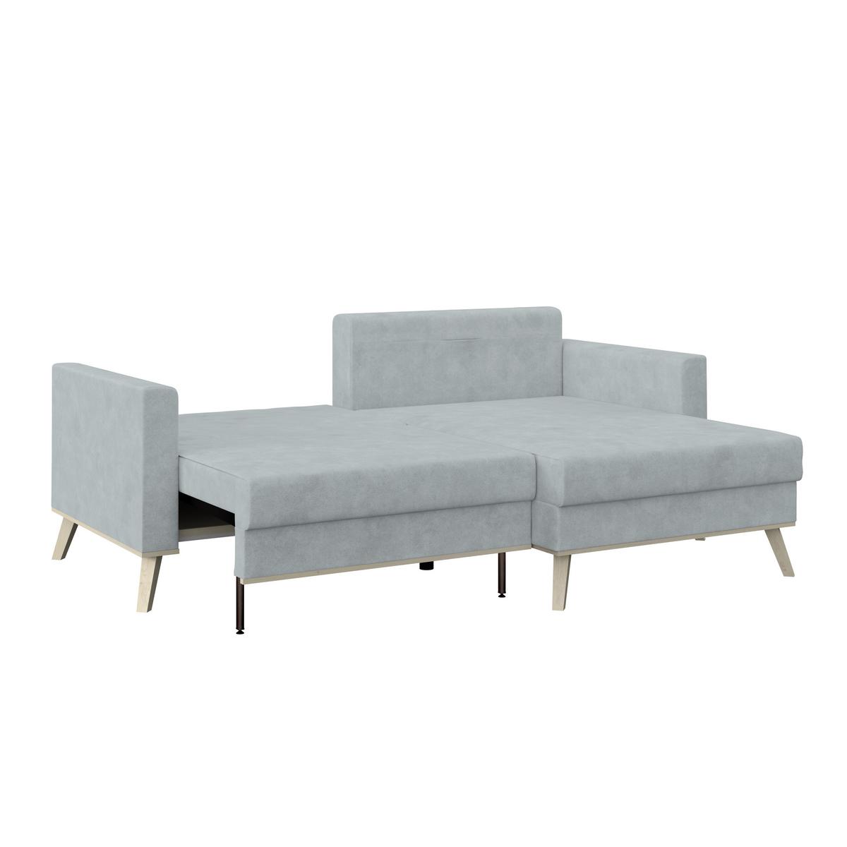 Ecksofa Carini - Eichefarben/Silberfarben, Basics, Textil (222/152cm)
