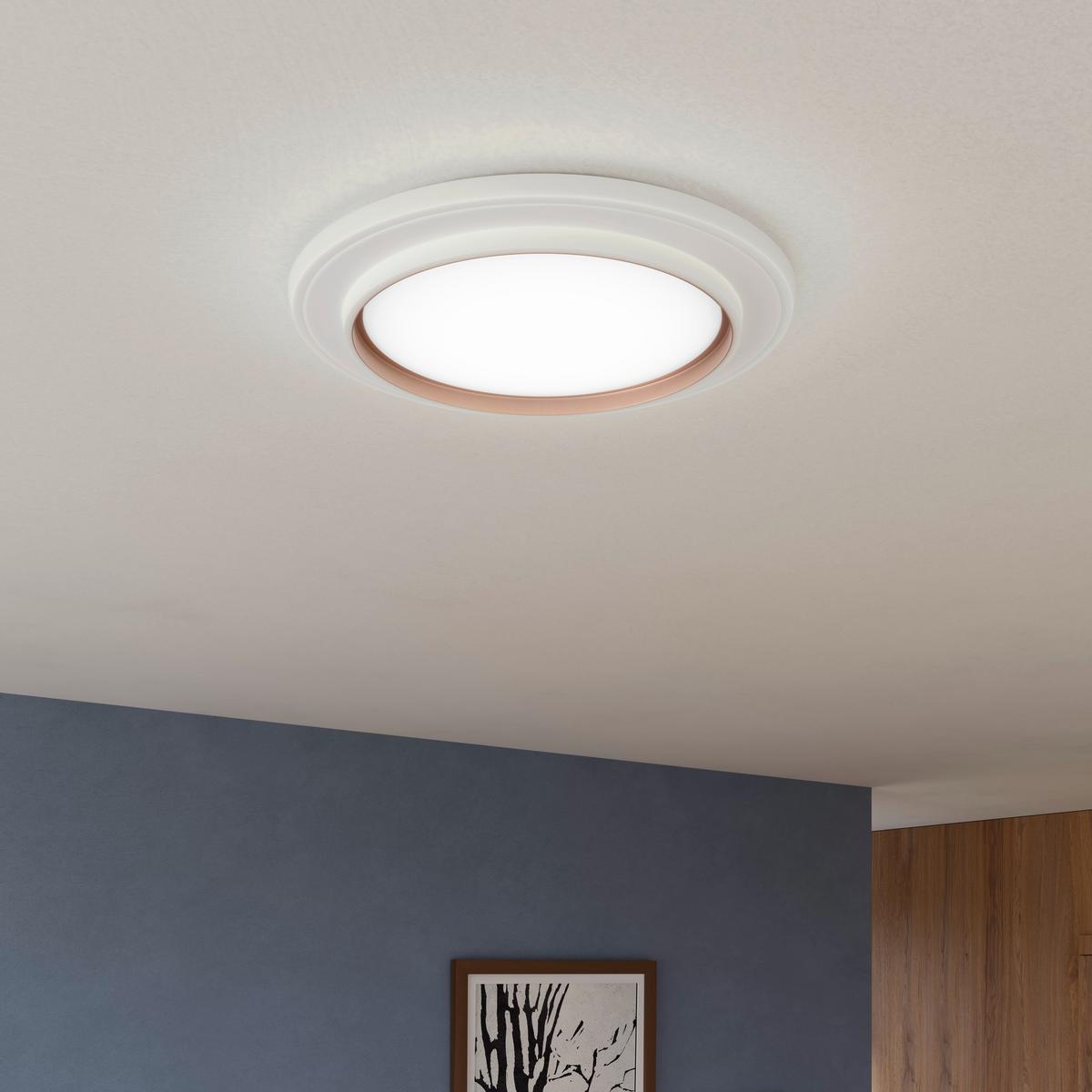 LED-Deckenleuchte CLARA - Champagner/Weiß, Basics, Kunststoff/Metall (46/5,5cm) - Luca Bessoni