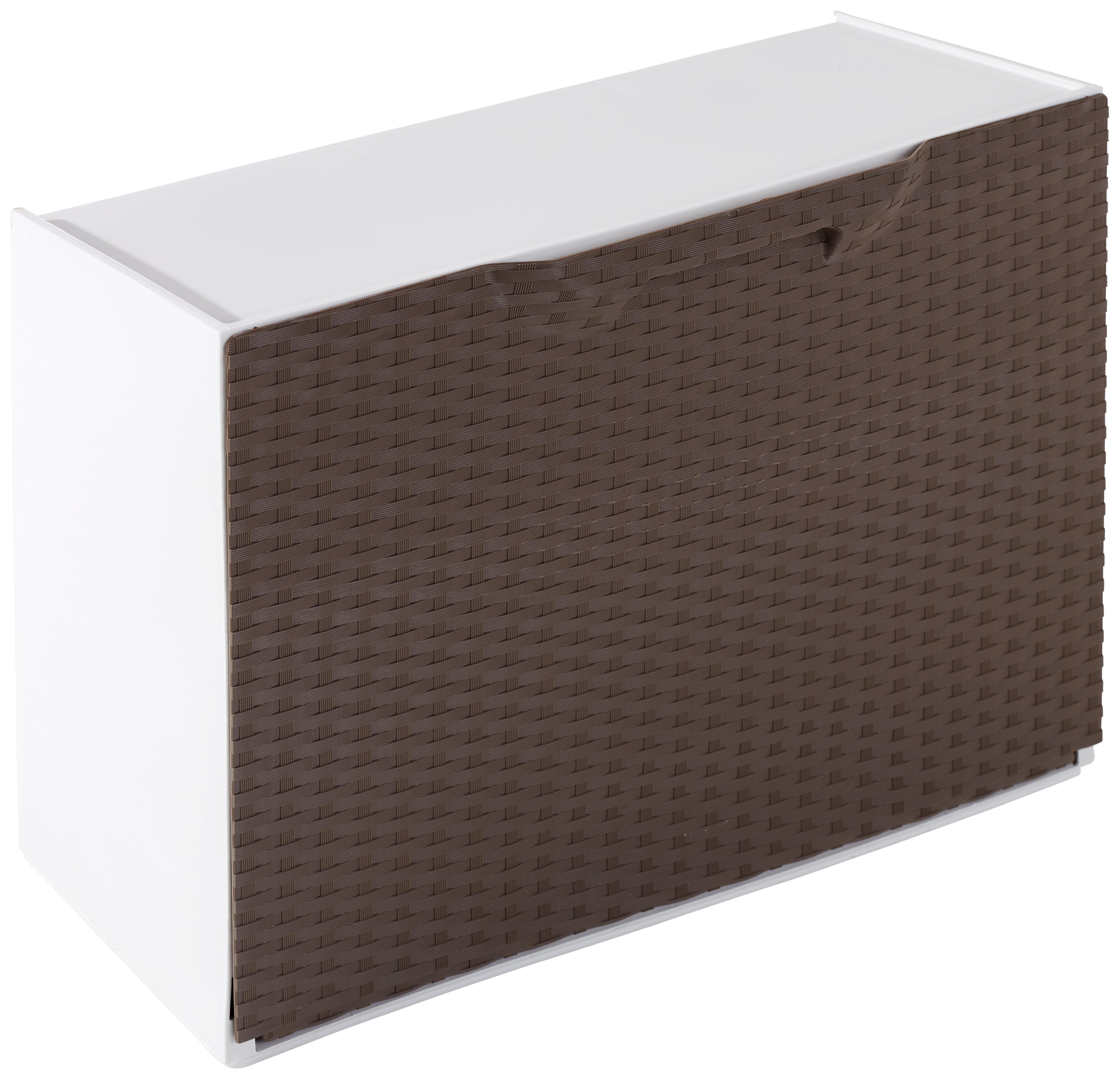Schuhkipper Compact Rattan Optik Taupe - Taupe/Weiß, Basics, Kunststoff (51/40/17,3cm)