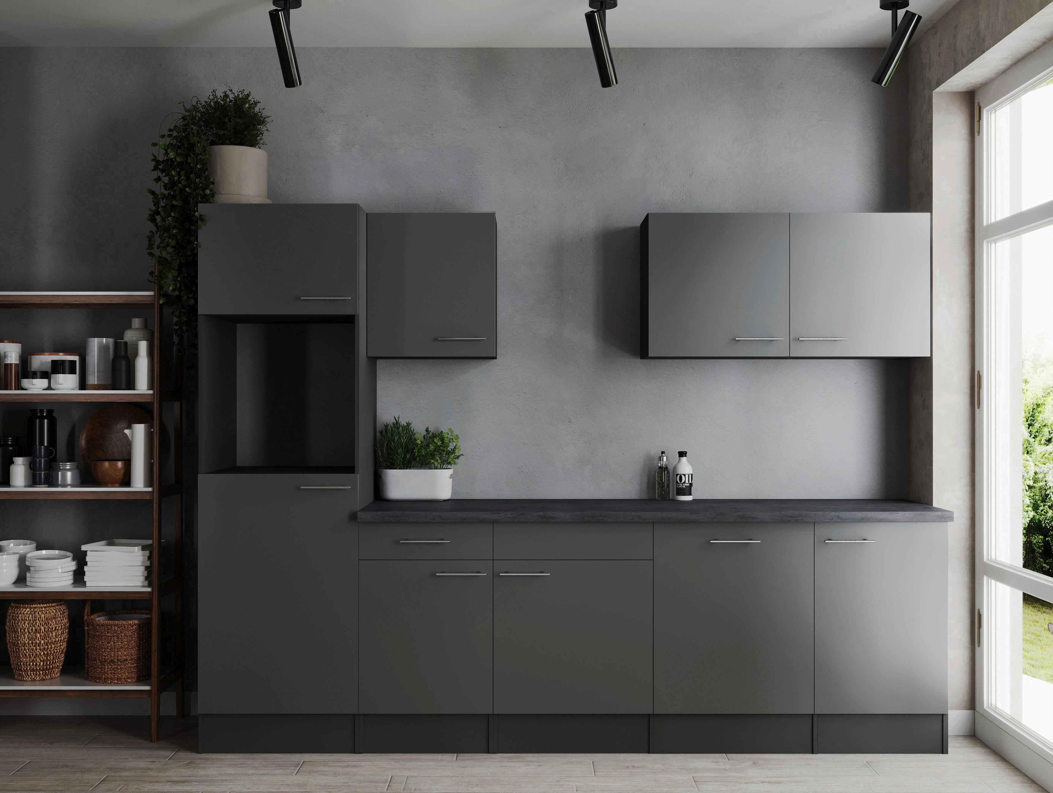 Küchenleerblock Oliver Grau B: 280 Cm - Grau, Design, Holzwerkstoff (280cm) - Respekta