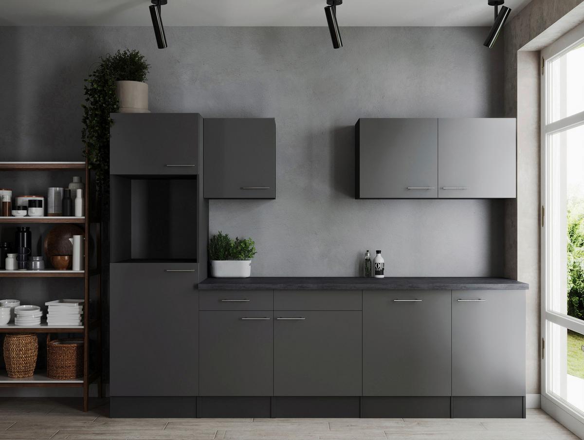 Küchenleerblock Oliver Grau B: 280 Cm - Grau, Design, Holzwerkstoff (280cm) - Respekta