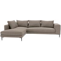 Ecksofa Aurora II - Taupe/Schwarz, MODERN, Textil (210/295cm) - Trendmanufaktur