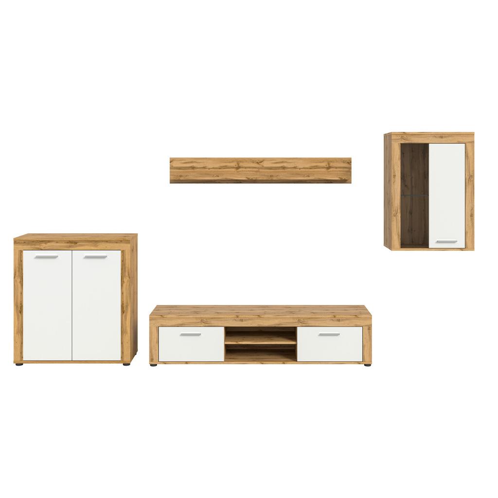 WOHNWAND Jam Eiche Wotan Dekor B: 330cm