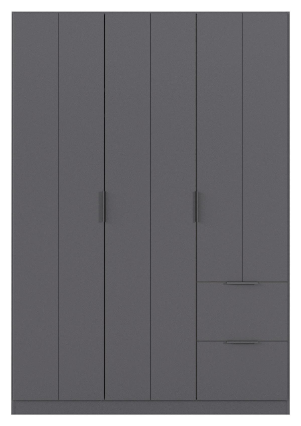 DREHTÜRENSCHRANK Ella Grau B: 136cm - Grau, MODERN, Holzwerkstoff (136/197/54cm) - Rauch Möbel
