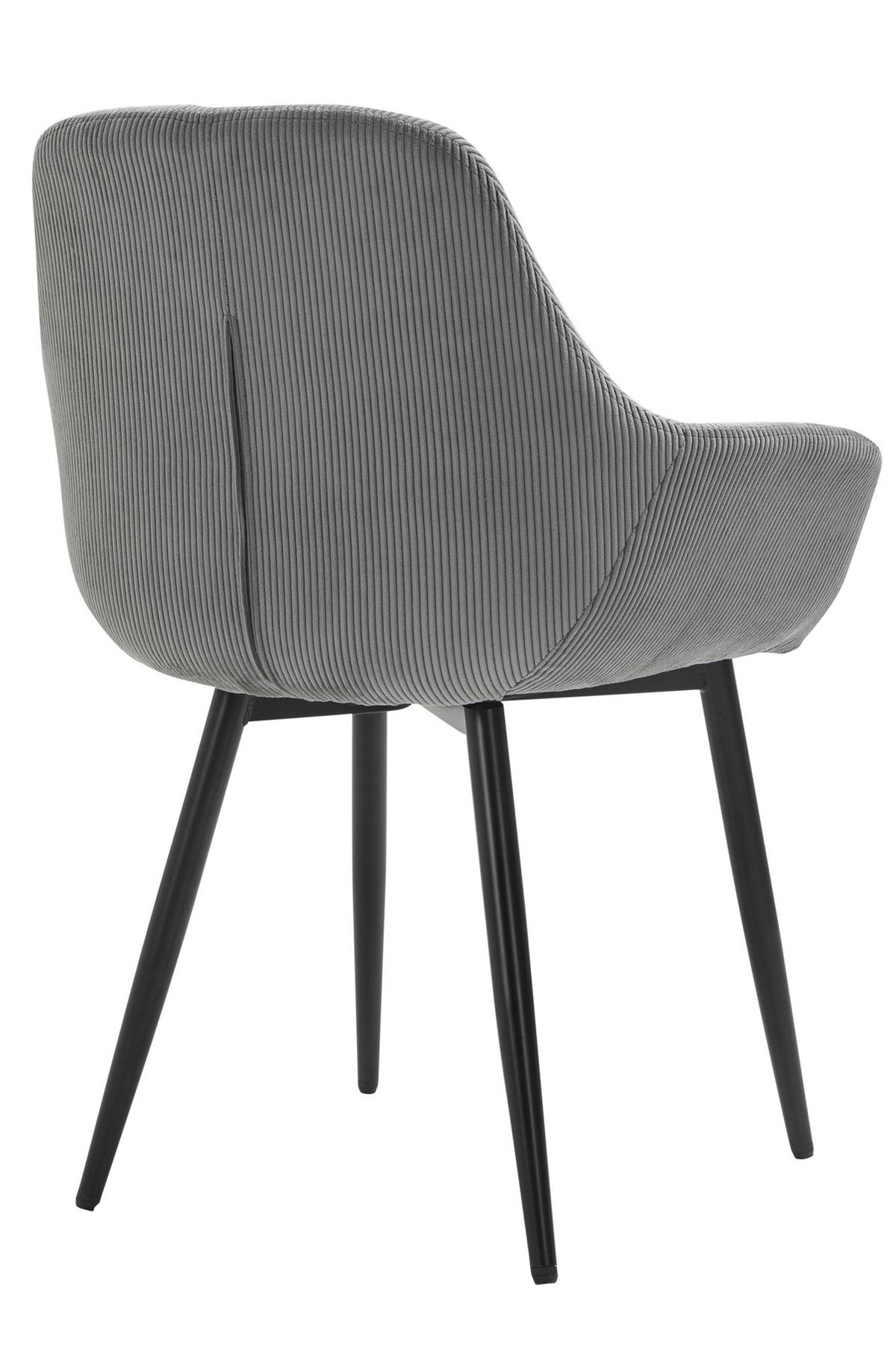 Armlehnstuhl-set Grau B: 54 Cm - Schwarz/Grau, MODERN, Textil/Metall (64/86/59cm) - Livetastic