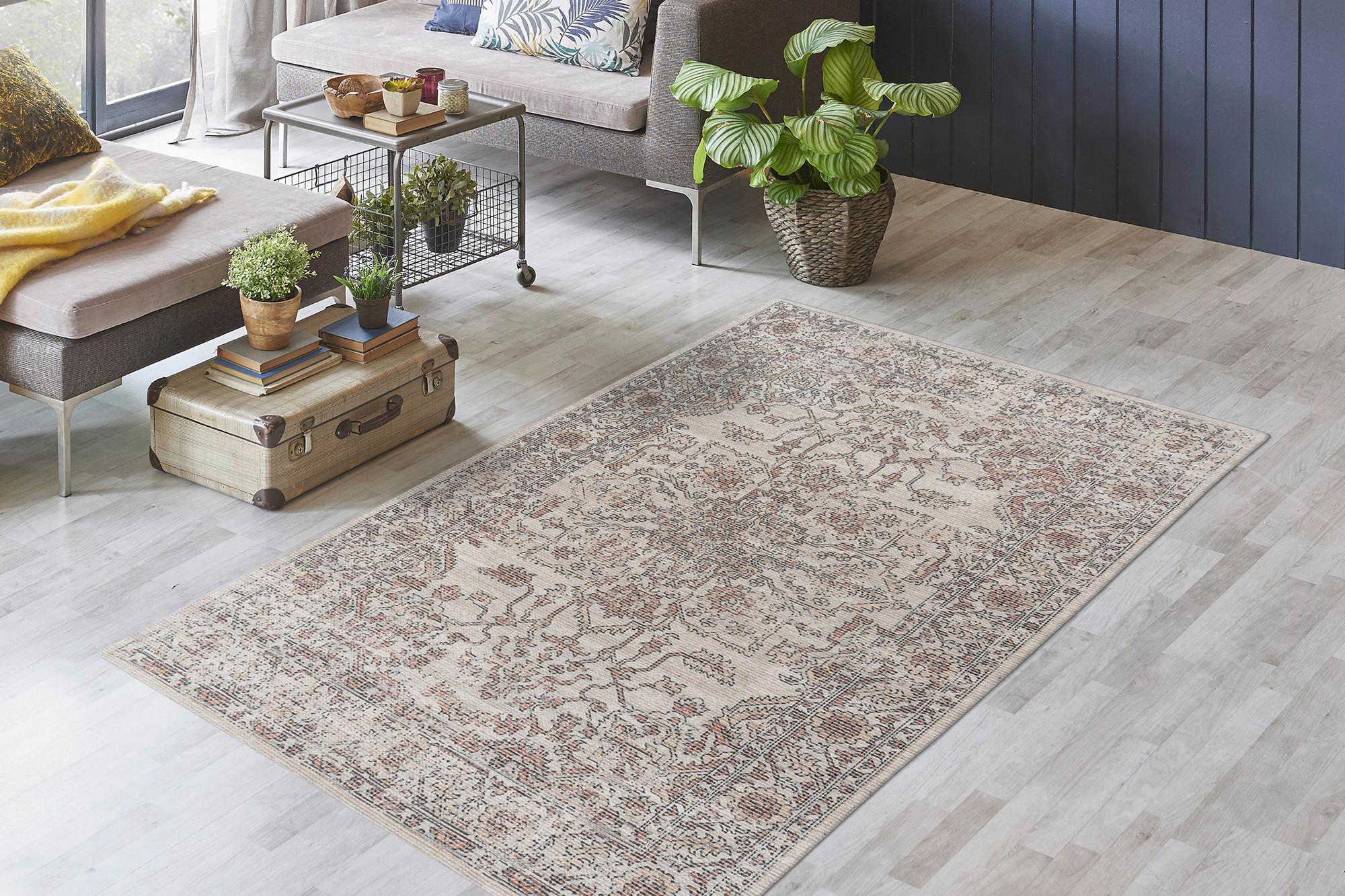 Vintage-Teppich Percy 300 - Beige, KONVENTIONELL, Textil (80/150cm)