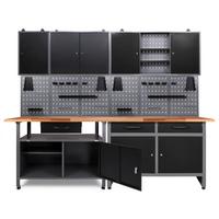 Werkbank-Set Werner+klaus Anthrazit/Grau B: 240 cm - Anthrazit/Grau, Basics, Holz/Metall (240/205/60cm)