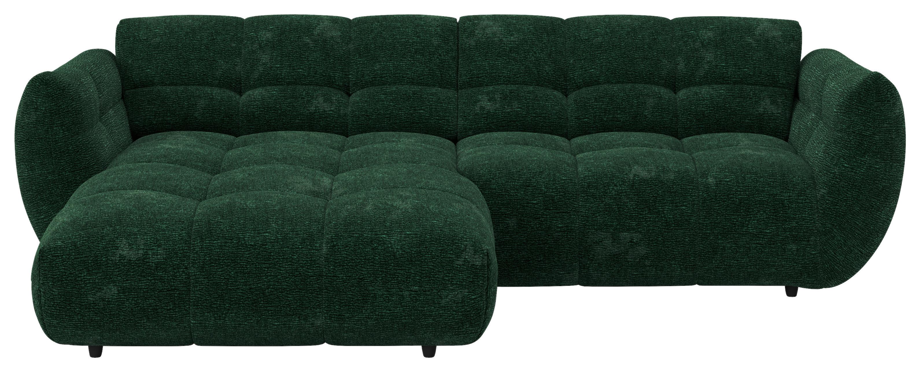 Rohová sedačka PANDA, levá, tmavě zelená žinylka - černá/tmavě zelená, Trend, textil/plast (178/280cm) - Premium Living