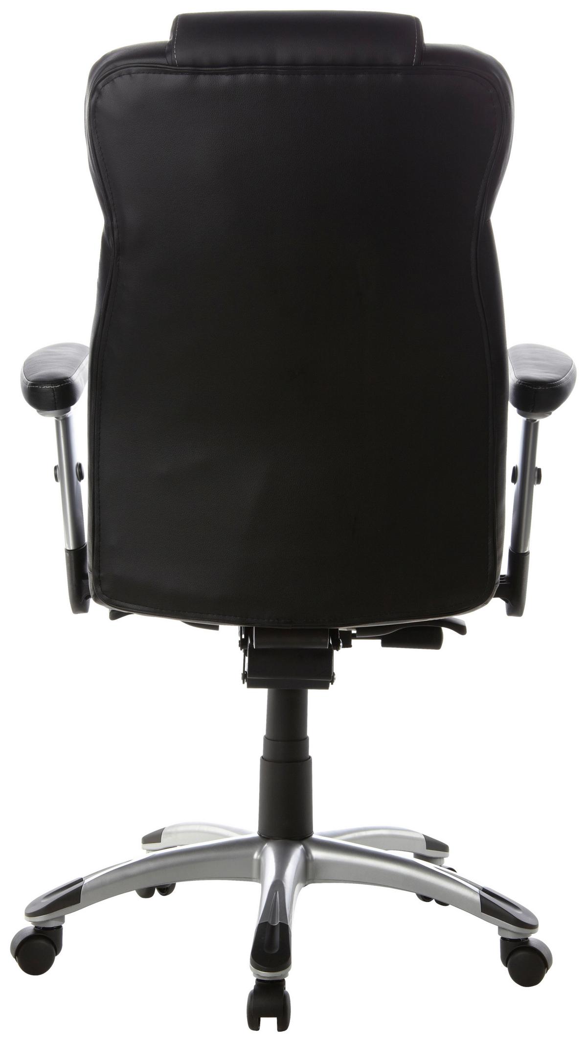 Chefsessel Embassy 200 Schwarz - Silberfarben/Schwarz, MODERN, Kunststoff/Textil (63/131/53cm) - MID.YOU