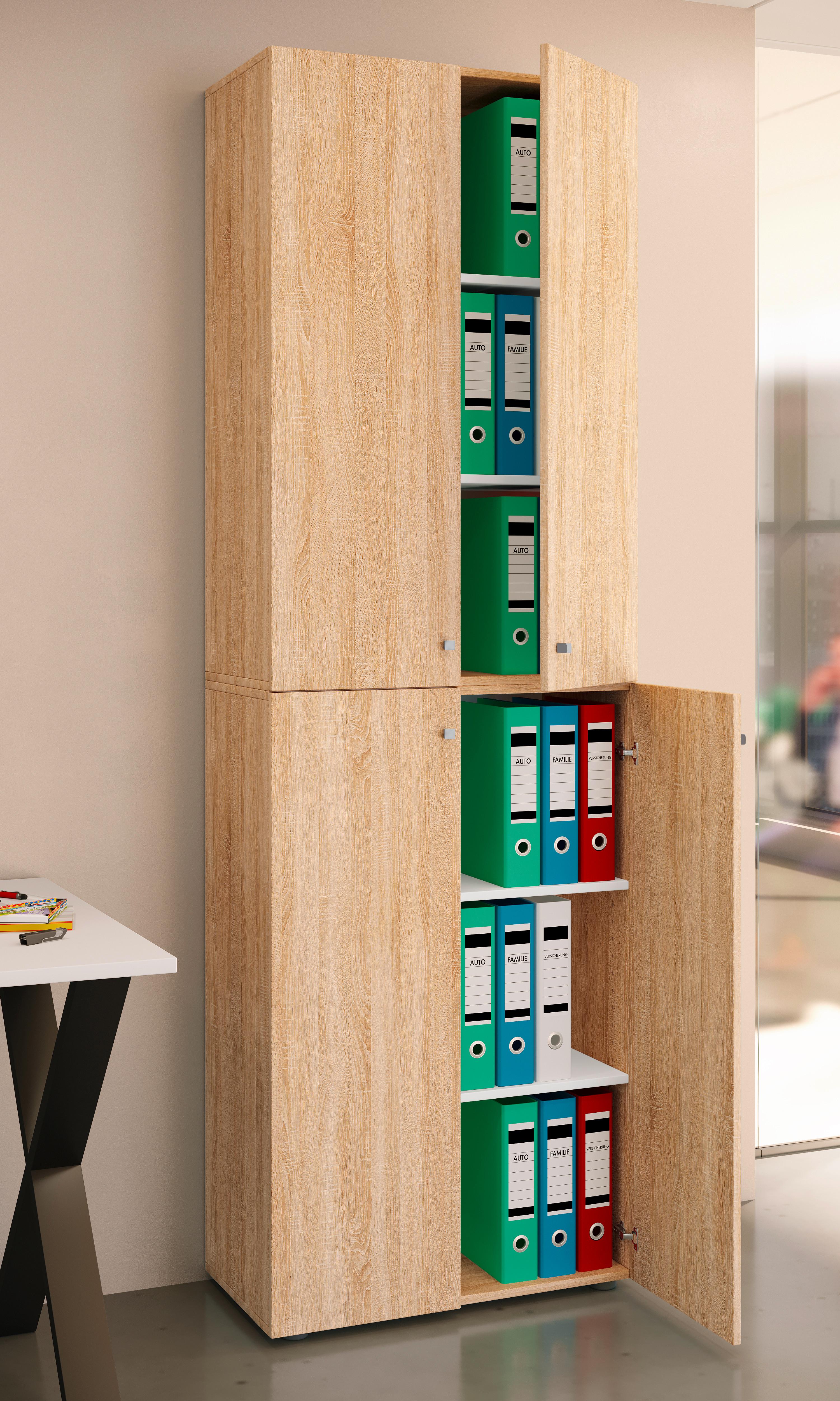 Aktenschrank Lona Eiche Dekor B: 70 cm - Sonoma Eiche, Design, Holzwerkstoff (70/220/39cm) - MID.YOU