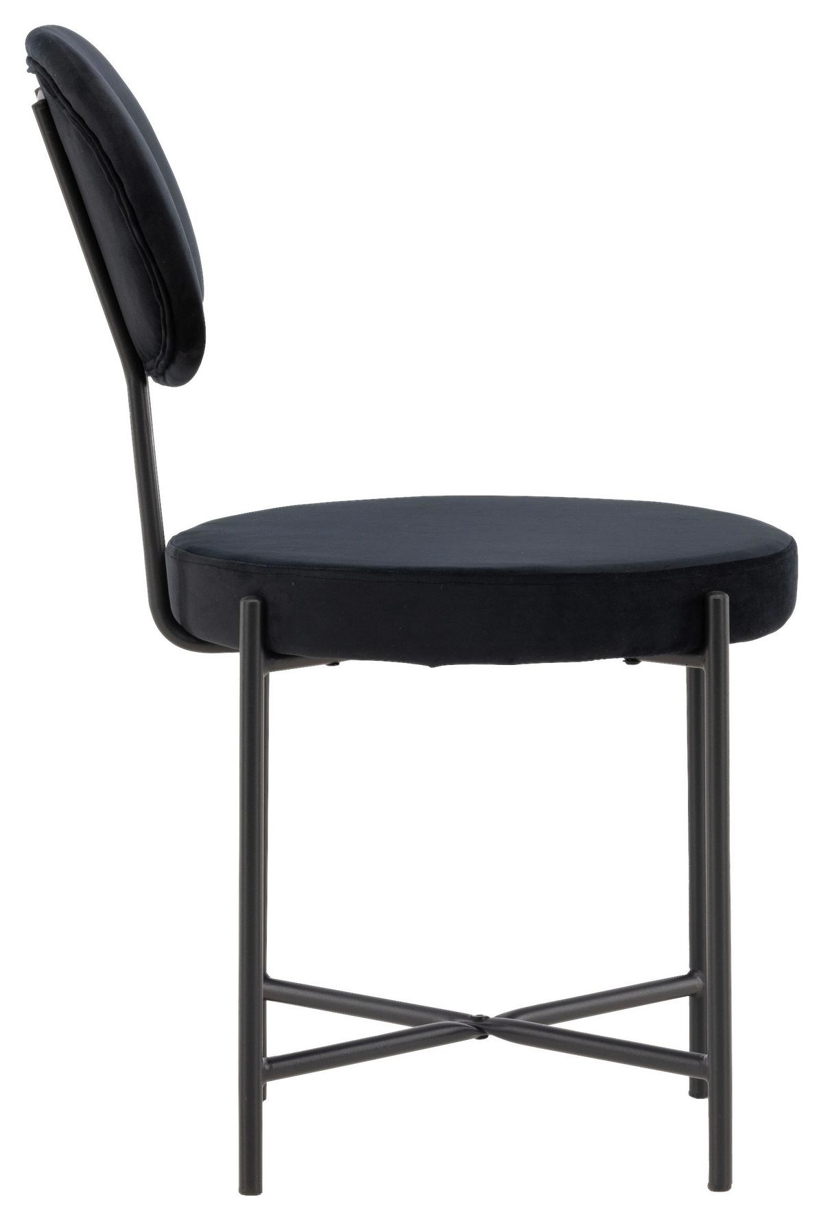 Stuhl-Set Stella - Schwarz, Design, Textil/Metall (50/89/60cm) - Livetastic