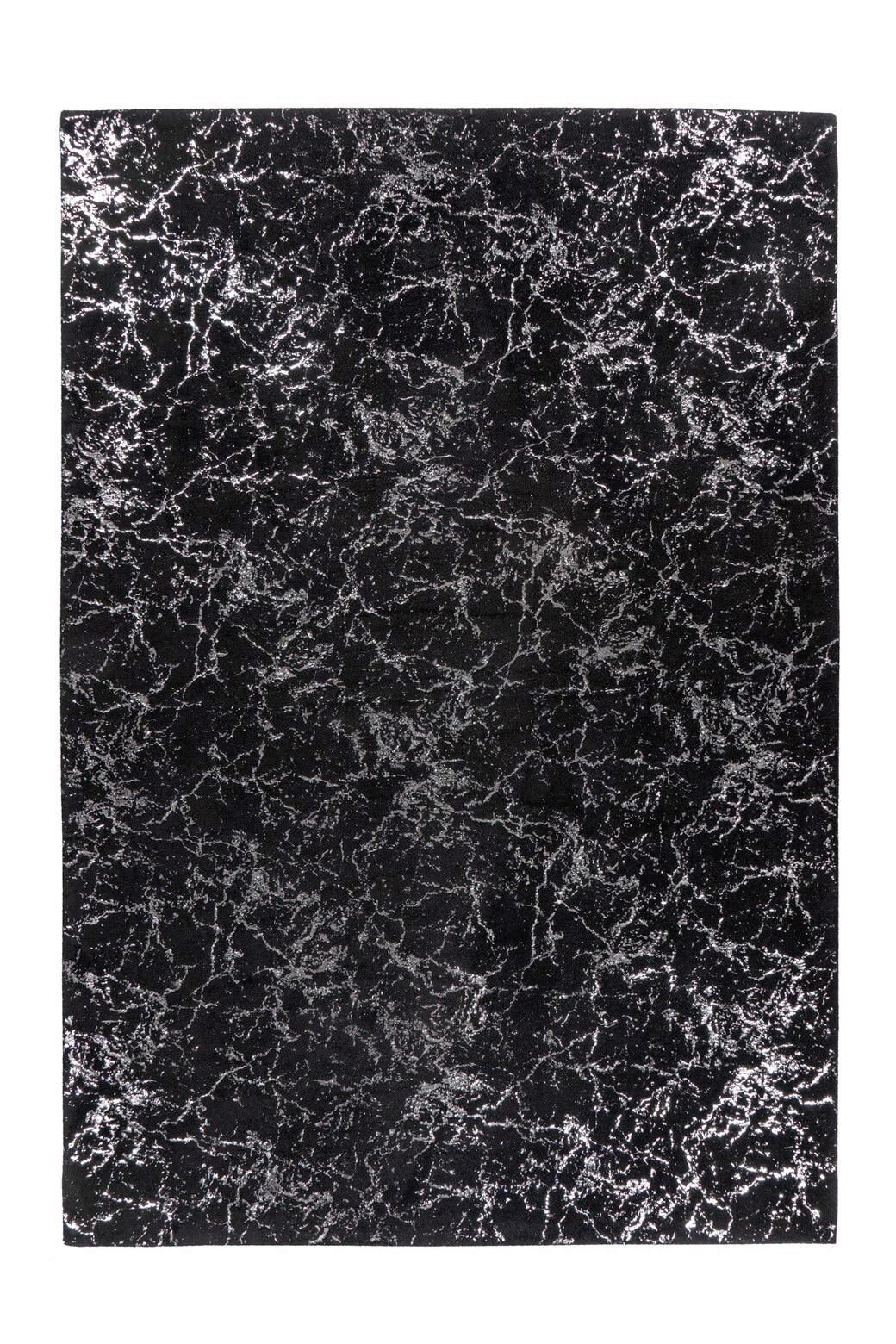 Teppich Bijou 225 Schwarz/Silberfarb., 200x290cm - Silberfarben/Schwarz, KONVENTIONELL, Textil (200/290cm) - Kayoom