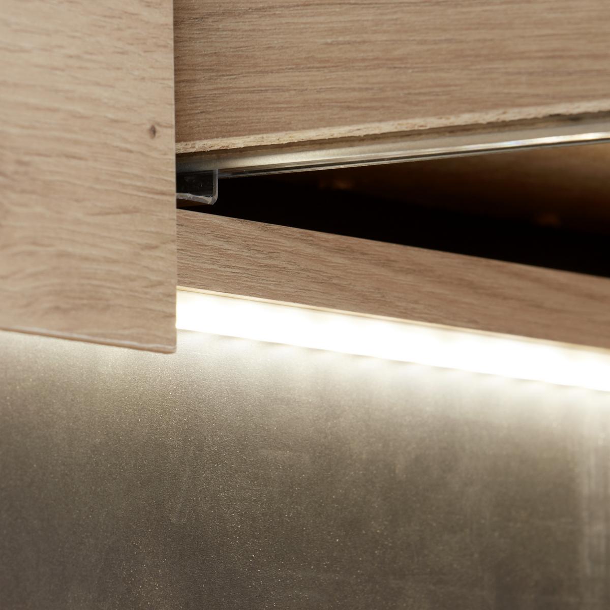 Kommode Inkl. Led, B 95,5cm Salerno, Eiche Dekor - Eichefarben/Grau, MODERN, Holzwerkstoff (95,5/86/40,1cm)