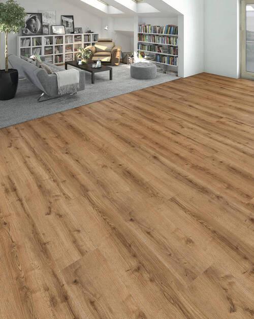 Designboden Eichefarben Landhausdiele Stärke 8mm - Eichefarben, Basics, Holzwerkstoff (24.3/220cm) - Living by HARO