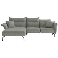 Ecksofa Jakarta - Edelstahlfarben/Grau, Design, Textil (185/265cm) - Livetastic