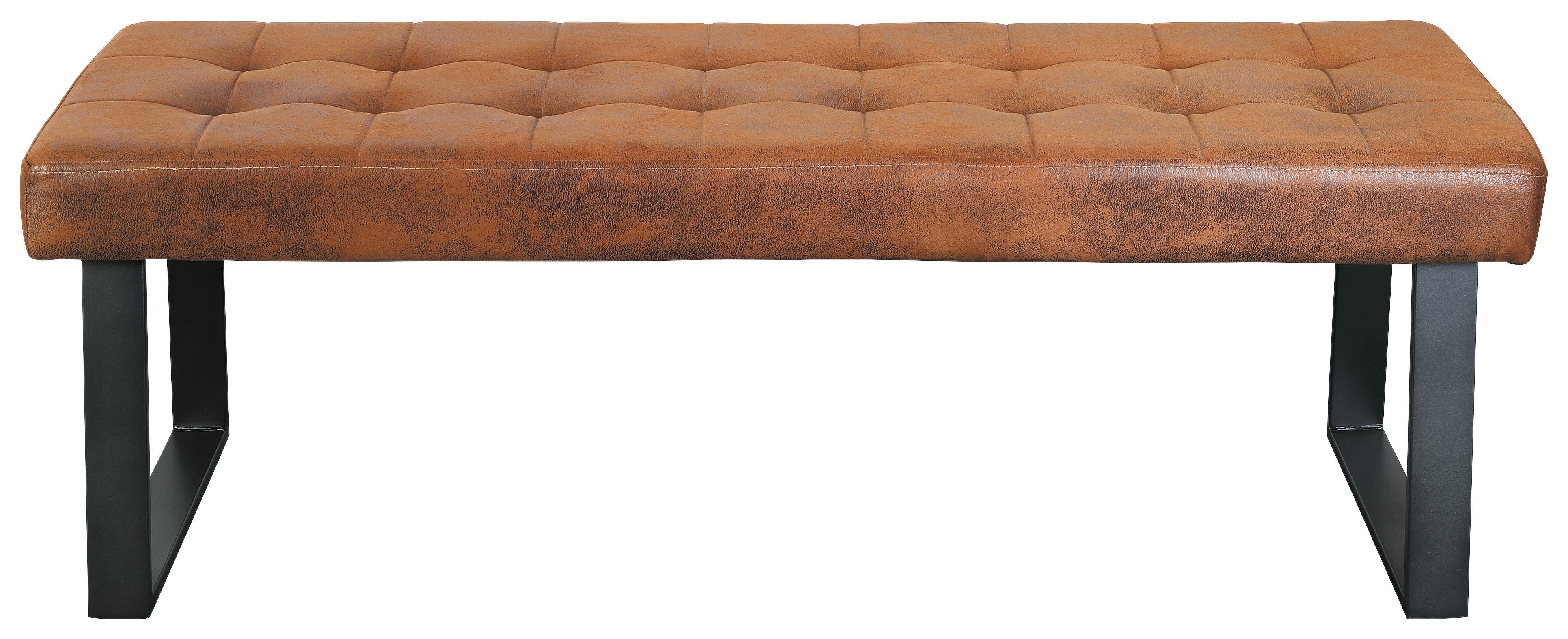 Sitzbank Brekke - Schwarz/Braun, MODERN, Textil/Metall (140/49/48cm) - MID.YOU