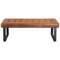 Sitzbank Brekke - Schwarz/Braun, MODERN, Textil/Metall (140/49/48cm) - MID.YOU