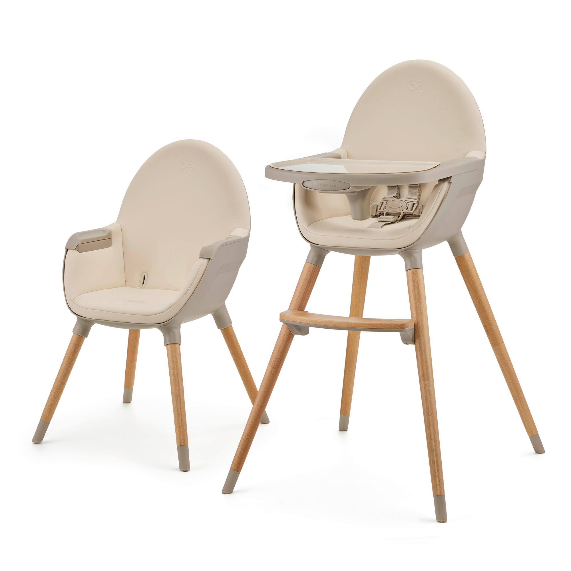 Hochstuhl Fini 2 Beige, B/H/T: 55x96x58,5cm - Beige, Basics, Leder/Holz (55/96/58.5cm) - Kinderkraft
