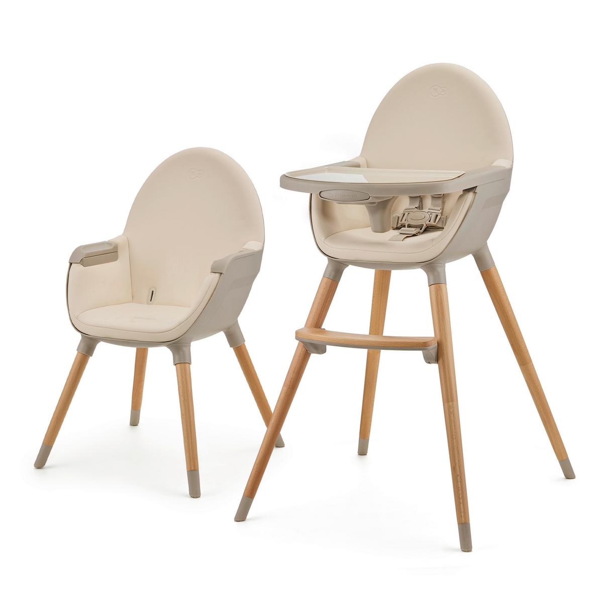 Hochstuhl Fini 2 Beige, B/H/T: 55x96x58,5cm - Beige, Basics, Leder/Holz (55/96/58.5cm) - Kinderkraft