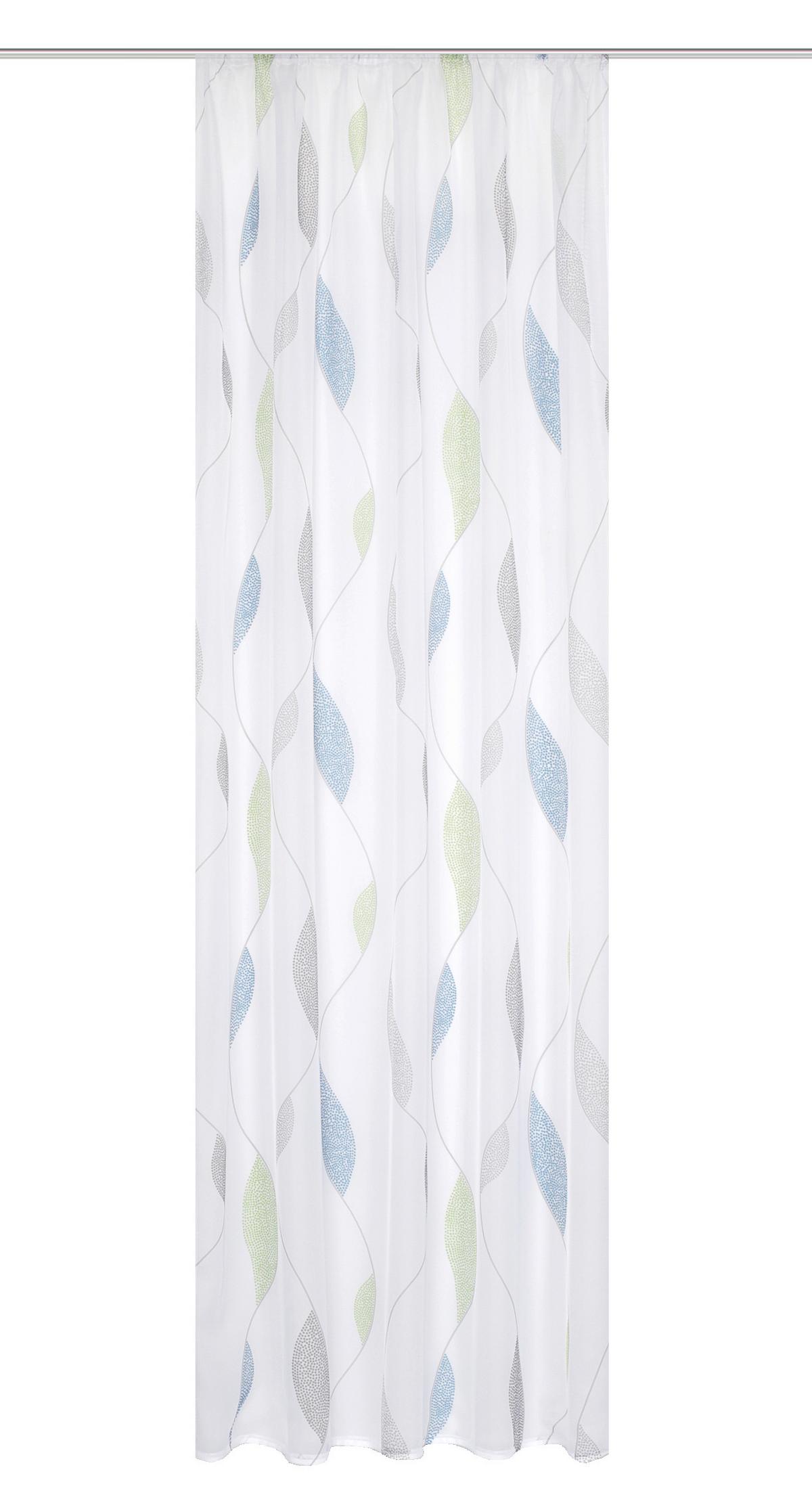 Fertigvorhang Blau Grün B: 140 Cm - Blau/Grün, KONVENTIONELL, Textil (140/145cm) - Schmidt W. Gmbh